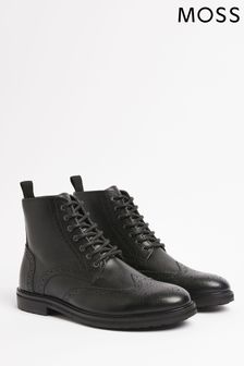 Moss Bros黑色雕花靴 (C67076) | HK$979