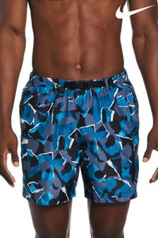 Blue - Nike Voyage Camo 5 Inch Swim Shorts (C67174) | kr880
