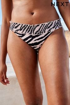 Zebra Shirred High Leg Bikini Bottoms (C67178) | €9.50