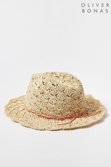 Oliver Bonas Natural Scallop Edge Crochet Trilby Hat (C67211) | €18