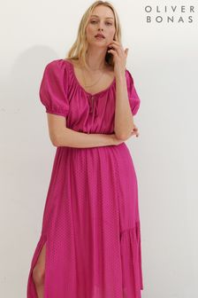 Oliver Bonas Pink Interest Fabric Midi Dress (C67510) | 65 €