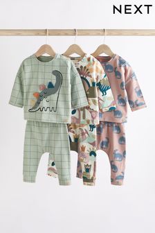 綠色恐龍 - 嬰兒6套式T恤和內搭褲套裝 (C67594) | HK$270 - HK$288