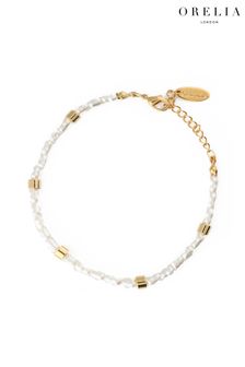 Orelia London 18K Gold Pearl & Gold Bead Bracelet (C67660) | 140 SAR