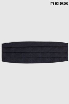 Reiss Navy Blast Wool Blend Patterned Cummerbund (C67855) | $112