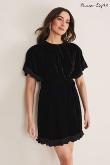 Phase Eight Gianna Velvet Black Dress (C68008) | €72