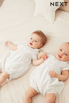 Creme - Taufe Baby Strampler aus hochwertiger Seide (0 Monate bis 2 Jahre) (C68147) | 53 € - 56 €