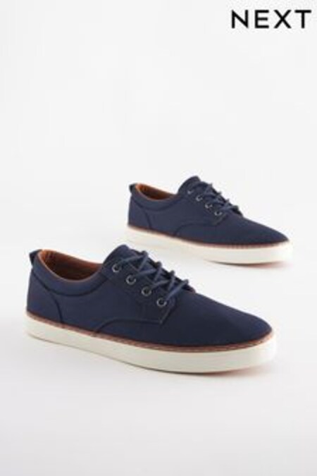 Navy Blue Canvas Derby Trainers (C68187) | €30