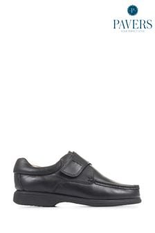 Pavers Gents Monk/Velcro Black Smart Shoes (C68191) | €51