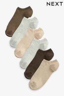 Brown/Neutral 6 Pack Trainer Socks (C68205) | €10