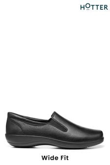 Hotter Glove Ii Wide Fit Black Slip On Shoes (C68242) | 500 zł