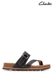 Clarks Black Leather Yacht Beach Sandals (C68359) | €40