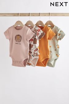 花彩色系 - 嬰兒短袖連身衣4件裝 (C68519) | HK$122 - HK$140