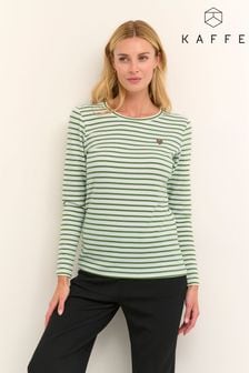 Kaffe Green Lliddy Striped T-Shirt (C68664) | €25