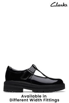 Clarks Black Multi Fit Patent Prague Brill Shoes (C68936) | LEI 310