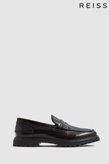 Reiss Bordeaux Cambridge Casual Leather Loafers (C69016) | DKK1,669