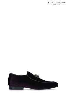 Kurt Geiger London Purple Hugh Eagle Velvet Shoes (C69101) | AED875