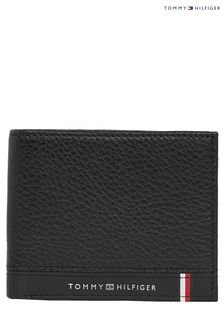 Tommy Hilfiger Black Pebble Grain Small Leather Wallet (C69354) | $111