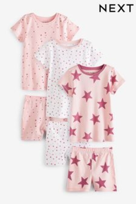 Pink Star Short Pyjamas 3 Pack (9mths-16yrs) (C69358) | €29 - €43
