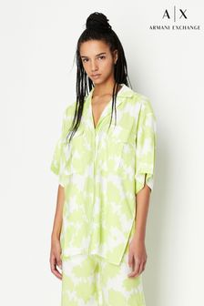 Лаймово-зеленая курортная рубашка с короткими рукавами Armani Exchange (C69627) | €100