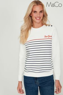 M&Co Cream New York Stripe Sweater (C69648) | 40 €