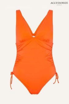 Accessorize Orange Ruched Side Shaping Swimsuit (C69655) | 30 €