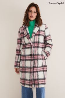 Phase Eight Pink Catriona Check Coat (C69762) | €114