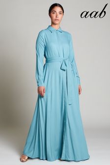 Aab Blue Shirted Maxi Dress (C69786) | €113