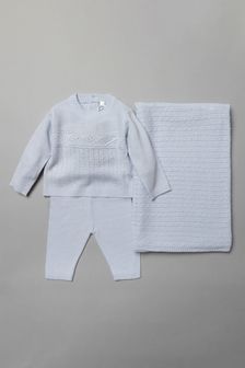 Rock A Bye Baby Boutique Blue Knitted Three-Piece Gift Set (C69902) | €35