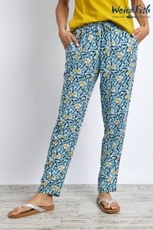Weird Fish Green Tinto Ecovero™ Printed Trousers (C70187) | €21.50