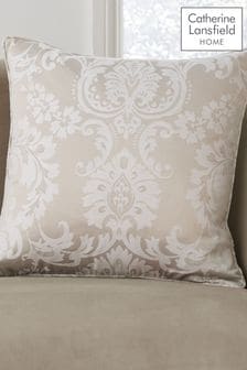 Catherine Lansfield Natural Damask Jacquard Cushion (C70385) | €10