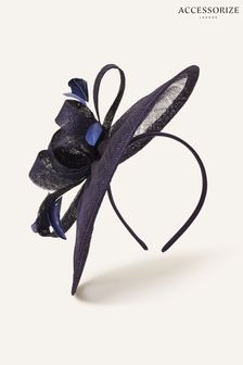 Accessorize Blue Penelope Sinamay Bow Band Fascinator Hat (C70419) | KRW80,500