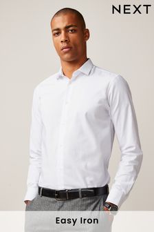 White Regular Fit Single Cuff Easy Iron Oxford Shirt (C70470) | DKK66