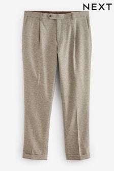 Natural Slim Fit Italian Wool Blend Undyed Suit: Trousers (C70545) | 143 zł