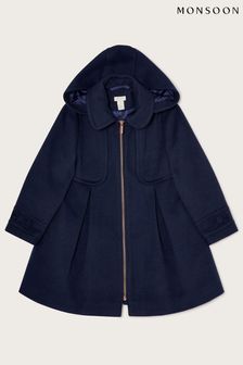 Monsoon Blue Zip Front Hooded Coat (C70578) | ₪ 265 - ₪ 312