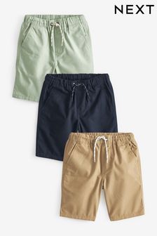 Tan Brown/Navy Blue Pull-On Shorts 3 Pack (3-16yrs) (C71127) | 28 € - 48 €