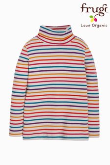 Frugi Organic Cotton Stripe Roll Neck Rainbow T-Shirt (C71169) | €25 - €28