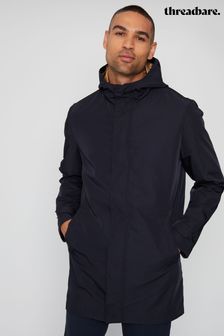Threadbare Blue Luxe Showerproof Zip Up Hooded Raincoat (C71211) | LEI 358
