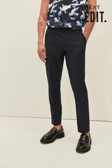 Navy Blue EDIT Slim Fit Trousers (C71290) | $37