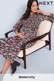 Floral Maternity/Nursing Midi Dress (C71315) | $68