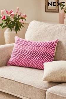 Fuchsia Pink Textured Stripe Cushion (C71319) | ₪ 72