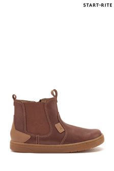 Start Rite Energy F Fit Natural Leather Zip Up Chelsea Boots