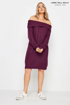 Long Tall Sally Purple Bardot Tunic (C71543) | OMR19