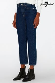 7 For All Mankind Blue Deep Dive Straight Crop Jeans (C71644) | ₪ 838