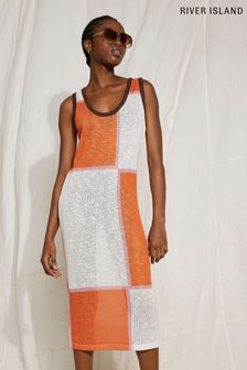 River Island Orange Body Skimming Column Dress (C71778) | €30