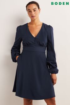 чайное платье с Трикотаж Синий V-образным вырезом Boden (C71789) | €49