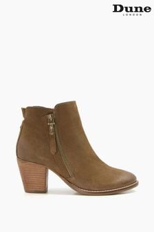 Dune London Camel Brown Paice Zip-Up Western Ankle Boots (C71960) | NT$5,130