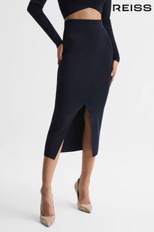 Reiss Dark Navy Erin Knitted Co Ord Midi Skirt (C71968) | 979 SAR