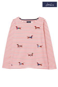 Joules Harbour Luxe Long Sleeve Stripe And Artwork White T-Shirt (C72038) | 26 € - 28 €
