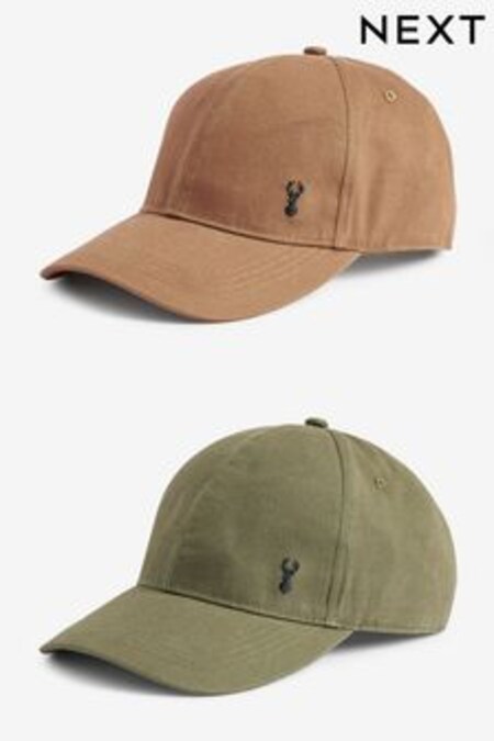 Khaki Green/Tan Brown Caps 2 Pack (C72147) | kr199