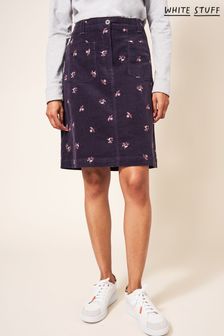 White Stuff Purple Melody Embroidered Cord Skirt (C72216) | €75